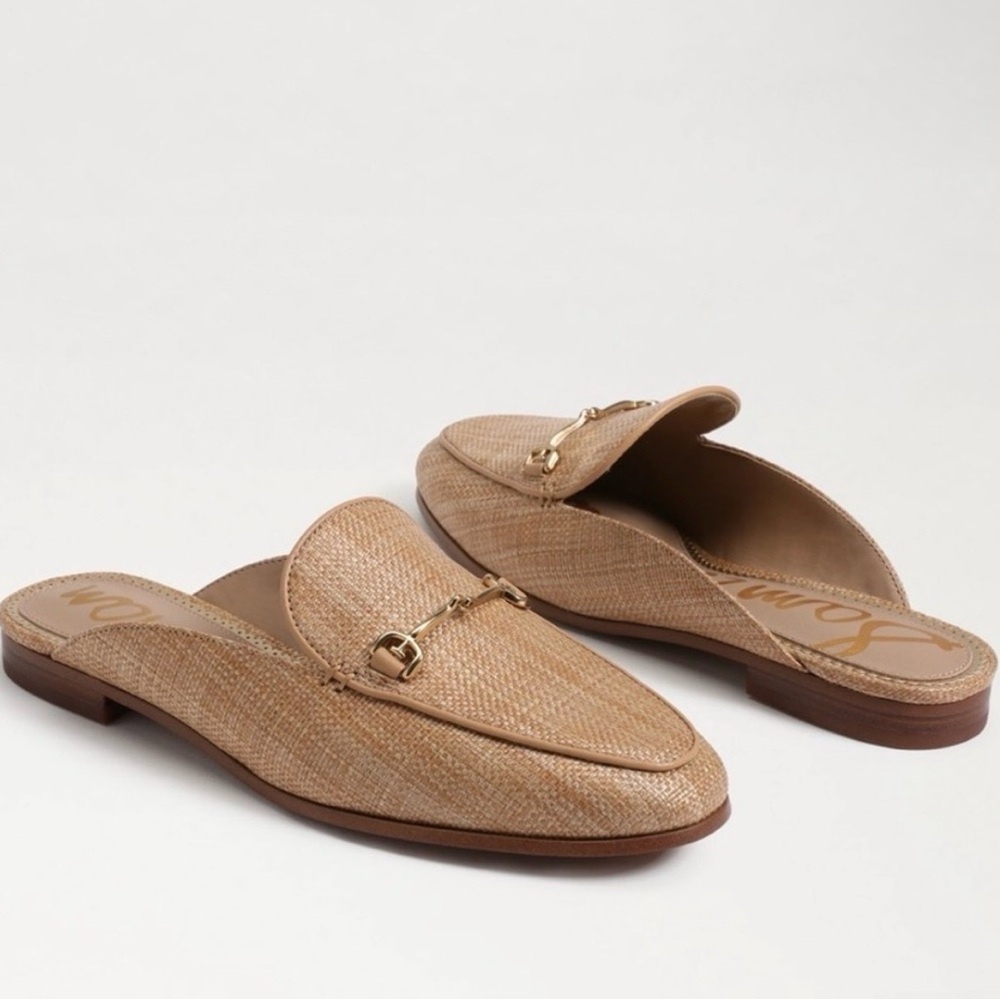 Sam Edelman Woven Horsebit Mule in Natural Tan